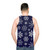 Blue winter tank top with simple snowflake pattern - men back
