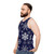 Blue winter tank top with simple snowflake pattern - men side