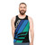 Blue and white striped unisex tank top with dragon design - men