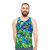 Blue poppy floral unisex tank top - men