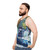 Blue Phone Booth with Winter Scenery Unisex Tank Top - men side