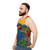 Unisex tank top featuring a vibrant Scottish landscape design - men side