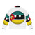 Mozambique Countryball Puffer Jacket featuring the flag of Mozambique - Back