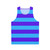 Blue and purple striped unisex tank top