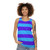 Blue and purple striped unisex tank top - women