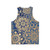 Bohemian Blue and Gold Mandala Pattern Unisex Tank Top - Back