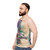 Vibrant guitar boy unisex tank top with watercolor art design - men side