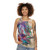 Vibrant guitar boy unisex tank top with watercolor art design - women
