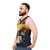 Grim Fandango unisex tank top with high contrast pixel art design - men side