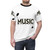 Stylish t-shirt design for music teachers featuring music staff, notes, and other musical elements. - men front