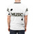 Stylish t-shirt design for music teachers featuring music staff, notes, and other musical elements. - men back
