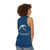 Greyhound bus logo unisex blue tank top - women back