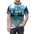 Icy winter sports themed all-over-print t-shirt with deer, moon, and cat art design - men front