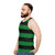 Green and striped unisex tank top - men side