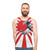 Unisex tank top with Japanese wave and rising sun design - men