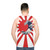 Unisex tank top with Japanese wave and rising sun design - men back