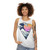 Unisex great wave pattern tank top - women