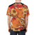 Artwork featuring a red fox surrounded by autumn leaves, sunflowers, and pinecones on a comfortable t-shirt - men back