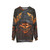 Sinister Halloween Pumpkin Sweatshirt with Demonic Pumpkin Design - hanging