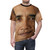 A stylized, creative portrait of former President Barack Obama's face printed on a high-quality t-shirt. - men front