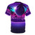 Retro sunset graphic t-shirt with neon synthwave/retrowave design - Back