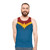 Patriotic superhero unisex tank top with metallic star design - men