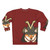 Shiba Inu wearing a cozy sweatshirt with Japanese-style graphics - Back