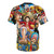 Colorful and stylish one piece inspired t-shirt design featuring characters and artwork from the popular anime series - Back