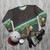 Retro space couple love sweatshirt design with digital collage - flat lay
