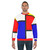 Mondrian inspired geometric sweatshirt with red, yellow, and blue colors - men