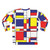 Mondrian-inspired abstract geometric sweatshirt with bold primary color blocks - Back
