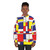 Mondrian-inspired abstract geometric sweatshirt with bold primary color blocks - women