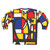 Mondrian inspired bicycle art design on a sweatshirt