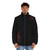 A dark and stylish puffer jacket with a focus on the Ballroom Diablo aesthetic - men front