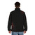 A dark and stylish puffer jacket with a focus on the Ballroom Diablo aesthetic - men back
