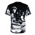 An AOP (all-over print) t-shirt featuring a black and white image of Karen Carpenter, the legendary singer and drummer of the 1970s musical duo The Carpenters. - Back