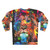 Colorful watercolor illustration of a lion on a sweatshirt - Back