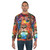 Colorful watercolor illustration of a lion on a sweatshirt - men