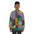 Mid Century Kaleidoscope Symphony Purple Sweatshirt with Abstract Multicolor Design - women