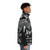 Morticia Addams inspired puffer jacket with "Normal Is An Illusion" quote - men side right