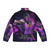 Mortal Kombat Rain Puffer Jacket featuring iconic characters and abstract designs - Back