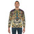 Leopard print sweatshirt with tribal and botanical design - men