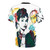 Vintage-inspired Audrey Hepburn pop art t-shirt featuring the iconic actress in a colorful, retro-style design. - Back