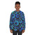 Retro Blue Sweatshirt with Fun Vibrant Pattern - women