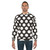 Large white polka dots on black oversized sweatshirt - men