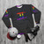 Gemini zodiac sign LGBT pride flag sweatshirt - flat lay