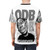 Caricature illustration of the iconic rapper ODB (Ol' Dirty Bastard) on a t-shirt - men back