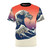 Pug dog t-shirt with Japanese inspired ocean wave graphic