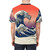 Pug dog t-shirt with Japanese inspired ocean wave graphic - men back