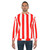 Red and White Vertical Striped Sweatshirt - men